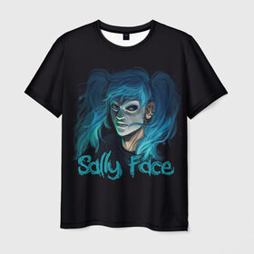 Мужская футболка 3D с принтом Sally Face в городе Новоалтайск, 100% полиэфир | прямой крой, круглый вырез горловины, длина до линии бедер | sally face | загадка | лицо | протез | салли фейс | соседи | странные | тайна | ужас | фишер