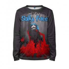 Детский лонгслив 3D с принтом Sally Face в городе Новоалтайск, 100% полиэстер | длинные рукава, круглый вырез горловины, полуприлегающий силуэт
 | sally face | загадка | лицо | протез | салли фейс | соседи | странные | тайна | ужас | фишер