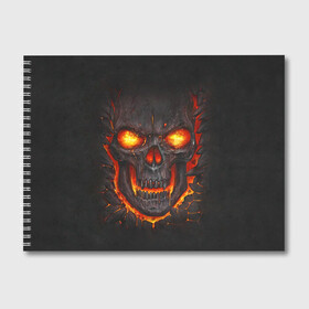 Альбом для рисования с принтом Skull Lava в городе Новоалтайск, 100% бумага
 | матовая бумага, плотность 200 мг. | Тематика изображения на принте: dead | demon | devil | executioner | metal | punisher | rap | rock | satan | skull | swag | каратель | метал | палач | рок | скелет | череп