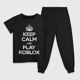 Детская пижама хлопок с принтом Keep Calm and Play Roblox в городе Новоалтайск, 100% хлопок |  брюки и футболка прямого кроя, без карманов, на брюках мягкая резинка на поясе и по низу штанин
 | game | keep calm | logo | play roblox | roblox | детский | замолчи | заткнись | играй | кип калм | лого | логотип | надпись | ребенку | ребенок | роблокс