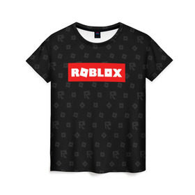 Женская футболка 3D с принтом ROBLOX в городе Новоалтайск, 100% полиэфир ( синтетическое хлопкоподобное полотно) | прямой крой, круглый вырез горловины, длина до линии бедер | game | gamer | logo | minecraft | roblox | simulator | игра | конструктор | лого | симулятор | строительство | фигура