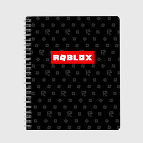 Тетрадь с принтом ROBLOX в городе Новоалтайск, 100% бумага | 48 листов, плотность листов — 60 г/м2, плотность картонной обложки — 250 г/м2. Листы скреплены сбоку удобной пружинной спиралью. Уголки страниц и обложки скругленные. Цвет линий — светло-серый
 | game | gamer | logo | minecraft | roblox | simulator | игра | конструктор | лого | симулятор | строительство | фигура