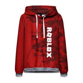 Мужская толстовка 3D с принтом ROBLOX в городе Новоалтайск, 100% полиэстер | двухслойный капюшон со шнурком для регулировки, мягкие манжеты на рукавах и по низу толстовки, спереди карман-кенгуру с мягким внутренним слоем. | game | gamer | logo | minecraft | roblox | simulator | игра | конструктор | лого | симулятор | строительство | фигура