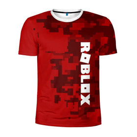 Мужская футболка 3D спортивная с принтом ROBLOX в городе Новоалтайск, 100% полиэстер с улучшенными характеристиками | приталенный силуэт, круглая горловина, широкие плечи, сужается к линии бедра | game | gamer | logo | minecraft | roblox | simulator | игра | конструктор | лого | симулятор | строительство | фигура
