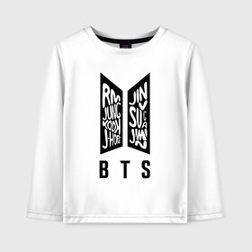 Детский лонгслив хлопок с принтом BTS в городе Новоалтайск, 100% хлопок | круглый вырез горловины, полуприлегающий силуэт, длина до линии бедер | bangtan boys | bt21 | bts | bts army | bts stickers | j hope | jimin | jin | jungkook | k pop | rap monster | rapmon | suga | v | бтс | корея | стикеры bts