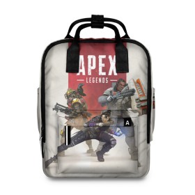 Женский рюкзак 3D с принтом APEX LEGENDS в городе Новоалтайск, 100% полиэстер | лямки с регулируемой длиной, сверху ручки, чтобы рюкзак нести как сумку. Основное отделение закрывается на молнию, как и внешний карман. Внутри два дополнительных кармана, один из которых закрывается на молнию. По бокам два дополнительных кармашка, куда поместится маленькая бутылочка
 | apex | legend | legends | titanfall | апекс | бангалор | бладхаунд | верхушки | гибралтар | каустик | лайфлайн | легенда | легенды | ледженд | леджендс | мираж | рэйф | титанфол