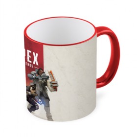 Кружка с принтом APEX LEGENDS в городе Новоалтайск, керамика | ёмкость 330 мл | apex | legend | legends | titanfall | апекс | бангалор | бладхаунд | верхушки | гибралтар | каустик | лайфлайн | легенда | легенды | ледженд | леджендс | мираж | рэйф | титанфол
