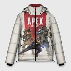 Мужская зимняя куртка 3D с принтом APEX LEGENDS в городе Новоалтайск, верх — 100% полиэстер; подкладка — 100% полиэстер; утеплитель — 100% полиэстер | длина ниже бедра, свободный силуэт Оверсайз. Есть воротник-стойка, отстегивающийся капюшон и ветрозащитная планка. 

Боковые карманы с листочкой на кнопках и внутренний карман на молнии. | Тематика изображения на принте: apex | legend | legends | titanfall | апекс | бангалор | бладхаунд | верхушки | гибралтар | каустик | лайфлайн | легенда | легенды | ледженд | леджендс | мираж | рэйф | титанфол