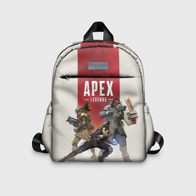 Детский рюкзак 3D с принтом APEX LEGENDS в городе Новоалтайск, 100% полиэстер | лямки с регулируемой длиной, сверху петелька, чтобы рюкзак можно было повесить на вешалку. Основное отделение закрывается на молнию, как и внешний карман. Внутри дополнительный карман. По бокам два дополнительных кармашка | apex | legend | legends | titanfall | апекс | бангалор | бладхаунд | верхушки | гибралтар | каустик | лайфлайн | легенда | легенды | ледженд | леджендс | мираж | рэйф | титанфол