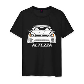 Мужская футболка хлопок с принтом Toyota Altezza в городе Новоалтайск, 100% хлопок | прямой крой, круглый вырез горловины, длина до линии бедер, слегка спущенное плечо. | altezza | toyota | toyota altezza