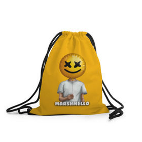 Рюкзак-мешок 3D с принтом Marshmello в городе Новоалтайск, 100% полиэстер | плотность ткани — 200 г/м2, размер — 35 х 45 см; лямки — толстые шнурки, застежка на шнуровке, без карманов и подкладки | 