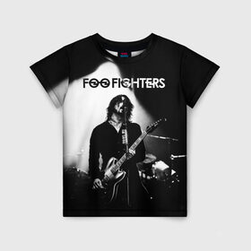 Детская футболка 3D с принтом Foo Fighters в городе Новоалтайск, 100% гипоаллергенный полиэфир | прямой крой, круглый вырез горловины, длина до линии бедер, чуть спущенное плечо, ткань немного тянется | Тематика изображения на принте: foo fighters | nirvana | альтернативный рок | группы | дейв грол | музыка | постгранж | рок | хард рок