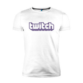 Мужская футболка премиум с принтом Twitch в городе Новоалтайск, 92% хлопок, 8% лайкра | приталенный силуэт, круглый вырез ворота, длина до линии бедра, короткий рукав | stream | twitch | youtube | игры | популярные | стрим | твич | фиолетовый | ютуб