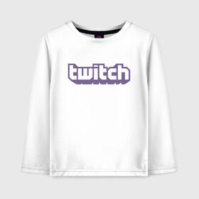Детский лонгслив хлопок с принтом Twitch в городе Новоалтайск, 100% хлопок | круглый вырез горловины, полуприлегающий силуэт, длина до линии бедер | stream | twitch | youtube | игры | популярные | стрим | твич | фиолетовый | ютуб
