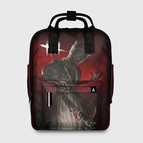 Женский рюкзак 3D с принтом Dead by Daylight в городе Новоалтайск, 100% полиэстер | лямки с регулируемой длиной, сверху ручки, чтобы рюкзак нести как сумку. Основное отделение закрывается на молнию, как и внешний карман. Внутри два дополнительных кармана, один из которых закрывается на молнию. По бокам два дополнительных кармашка, куда поместится маленькая бутылочка
 | dead by daylight | деад бай деад лайт | жуть | игра | компьютерная игра | кровь | ужасы