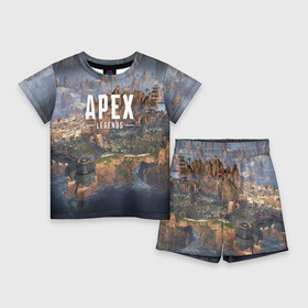 Детский костюм с шортами 3D с принтом APEX LEGENDS в городе Новоалтайск,  |  | apex | legend | legends | titanfall | апекс | бангалор | бладхаунд | верхушки | гибралтар | каустик | лайфлайн | легенда | легенды | ледженд | леджендс | мираж | рэйф | титанфол