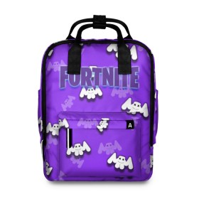 Женский рюкзак 3D с принтом FORTNITE & MARSHMELLO. в городе Новоалтайск, 100% полиэстер | лямки с регулируемой длиной, сверху ручки, чтобы рюкзак нести как сумку. Основное отделение закрывается на молнию, как и внешний карман. Внутри два дополнительных кармана, один из которых закрывается на молнию. По бокам два дополнительных кармашка, куда поместится маленькая бутылочка
 | fortnite | fortnite 2 | fortnite x | marshmello | ninja | ninja hyper streamer | ninja streamer | pattern | streamer | tyler blevins | игра | маршмелло | ниндзя | паттерн | фортнайт | фортнайт 2 | фортнайт глава 2