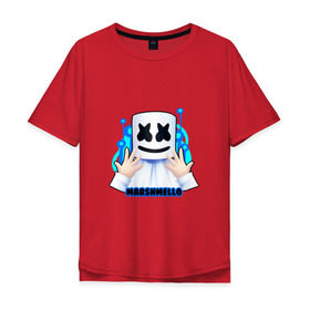 Мужская футболка хлопок Oversize с принтом Marshmello в городе Новоалтайск, 100% хлопок | свободный крой, круглый ворот, “спинка” длиннее передней части | christopher | comstock | dj | dotcom | friends | marshmallow | marshmello | usa | диджей | друзья | комсток | крис | маршмэллоу | продюсер | сша