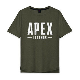 Мужская футболка хлопок Oversize с принтом APEX LEGENDS в городе Новоалтайск, 100% хлопок | свободный крой, круглый ворот, “спинка” длиннее передней части | apex | apex legends | battle | battle royal | titanfall | апекс | апекс легендс | батл рояль | битва | война | королевская битва
