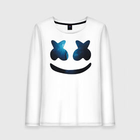 Женский лонгслив хлопок с принтом Marshmello в городе Новоалтайск, 100% хлопок |  | chris comstock | electronic | joytime | marshmallow | marshmello | клубная | маршмелло | маршмеллоу | электронная музыка