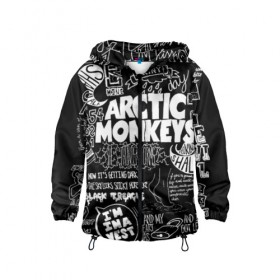 Детская ветровка 3D с принтом Arctic Monkeys в городе Новоалтайск, 100% полиэстер | подол и капюшон оформлены резинкой с фиксаторами, по бокам два кармана без застежек, один потайной карман на груди | arctic monkeys | алекс тёрнер | арктик манкиз | группы | джейми кук | инди | музыка | мэтт хелдерс | ник омэлли | постпанк | рок