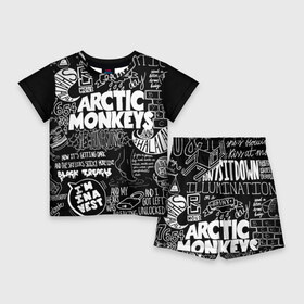 Детский костюм с шортами 3D с принтом Arctic Monkeys в городе Новоалтайск,  |  | arctic monkeys | алекс тёрнер | арктик манкиз | группы | джейми кук | инди | музыка | мэтт хелдерс | ник омэлли | постпанк | рок
