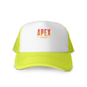 Кепка тракер с сеткой с принтом APEX LEGENDS (НА СПИНЕ) в городе Новоалтайск, трикотажное полотно; задняя часть — сетка | длинный козырек, универсальный размер, пластиковая застежка | apex | apex legends | battle | battle royal | titanfall | апекс | апекс легендс | батл рояль | битва | война | королевская битва