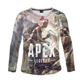 Женский лонгслив 3D с принтом APEX Legends в городе Новоалтайск, 100% полиэстер | длинные рукава, круглый вырез горловины, полуприлегающий силуэт | 2 | 2019 | 3 | apex | game | legends | titanfall | игра | титанфолл