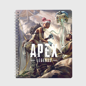 Тетрадь с принтом APEX Legends в городе Новоалтайск, 100% бумага | 48 листов, плотность листов — 60 г/м2, плотность картонной обложки — 250 г/м2. Листы скреплены сбоку удобной пружинной спиралью. Уголки страниц и обложки скругленные. Цвет линий — светло-серый
 | 2 | 2019 | 3 | apex | game | legends | titanfall | игра | титанфолл