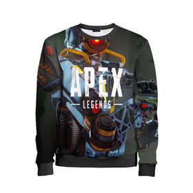 Детский свитшот 3D с принтом APEX Legends в городе Новоалтайск, 100% полиэстер | свободная посадка, прямой крой, мягкая тканевая резинка на рукавах и понизу свитшота | 2 | 2019 | 3 | apex | game | legends | titanfall | игра | титанфолл
