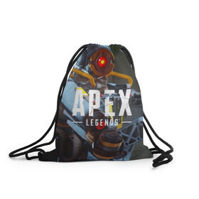Рюкзак-мешок 3D с принтом APEX Legends в городе Новоалтайск, 100% полиэстер | плотность ткани — 200 г/м2, размер — 35 х 45 см; лямки — толстые шнурки, застежка на шнуровке, без карманов и подкладки | 2 | 2019 | 3 | apex | game | legends | titanfall | игра | титанфолл