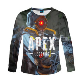 Женский лонгслив 3D с принтом APEX Legends в городе Новоалтайск, 100% полиэстер | длинные рукава, круглый вырез горловины, полуприлегающий силуэт | 2 | 2019 | 3 | apex | game | legends | titanfall | игра | титанфолл