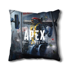 Подушка 3D с принтом APEX Legends в городе Новоалтайск, наволочка – 100% полиэстер, наполнитель – холлофайбер (легкий наполнитель, не вызывает аллергию). | состоит из подушки и наволочки. Наволочка на молнии, легко снимается для стирки | Тематика изображения на принте: 2 | 2019 | 3 | apex | game | legends | titanfall | игра | титанфолл