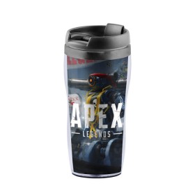 Термокружка-непроливайка с принтом APEX Legends в городе Новоалтайск, внутренняя часть — пищевой пластик, наружная часть — прозрачный пластик, между ними — полиграфическая вставка с рисунком | объем — 350 мл, герметичная крышка | 2 | 2019 | 3 | apex | game | legends | titanfall | игра | титанфолл