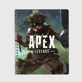 Тетрадь с принтом APEX Legends в городе Новоалтайск, 100% бумага | 48 листов, плотность листов — 60 г/м2, плотность картонной обложки — 250 г/м2. Листы скреплены сбоку удобной пружинной спиралью. Уголки страниц и обложки скругленные. Цвет линий — светло-серый
 | 2 | 2019 | 3 | apex | game | legends | titanfall | игра | титанфолл