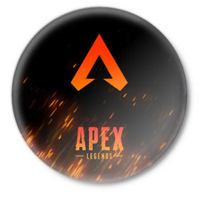 Значок с принтом APEX LEGENDS | АПЕКС ЛЕГЕНДС в городе Новоалтайск,  металл | круглая форма, металлическая застежка в виде булавки | apex | apex legends | battle | battle royal | fire | titanfall | апекс | апекс легендс | батл рояль | битва | война | королевская битва | огонь