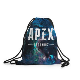 Рюкзак-мешок 3D с принтом APEX Legends в городе Новоалтайск, 100% полиэстер | плотность ткани — 200 г/м2, размер — 35 х 45 см; лямки — толстые шнурки, застежка на шнуровке, без карманов и подкладки | 2 | 2019 | 3 | apex | game | legends | titanfall | игра | титанфолл