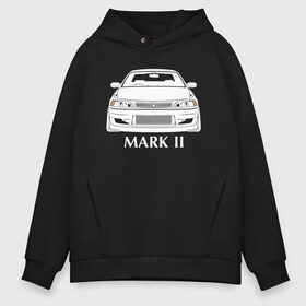 Мужское худи Oversize хлопок с принтом Toyota Mark 2 JXZ90 в городе Новоалтайск, френч-терри — 70% хлопок, 30% полиэстер. Мягкий теплый начес внутри —100% хлопок | боковые карманы, эластичные манжеты и нижняя кромка, капюшон на магнитной кнопке | jzx90 | mark 2 jzx90 | toyota | toyota mark 2 | toyota mark 2 jzx90