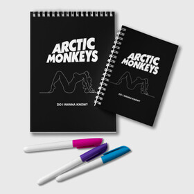 Блокнот с принтом Arctic Monkeys в городе Новоалтайск, 100% бумага | 48 листов, плотность листов — 60 г/м2, плотность картонной обложки — 250 г/м2. Листы скреплены удобной пружинной спиралью. Цвет линий — светло-серый
 | Тематика изображения на принте: arctic monkeys | алекс тёрнер | арктик манкиз | группы | джейми кук | инди | музыка | мэтт хелдерс | ник омэлли | постпанк | рок