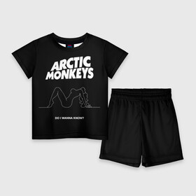 Детский костюм с шортами 3D с принтом Arctic Monkeys в городе Новоалтайск,  |  | arctic monkeys | алекс тёрнер | арктик манкиз | группы | джейми кук | инди | музыка | мэтт хелдерс | ник омэлли | постпанк | рок