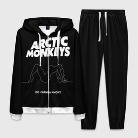 Мужской костюм 3D с принтом Arctic Monkeys в городе Новоалтайск, 100% полиэстер | Манжеты и пояс оформлены тканевой резинкой, двухслойный капюшон со шнурком для регулировки, карманы спереди | arctic monkeys | алекс тёрнер | арктик манкиз | группы | джейми кук | инди | музыка | мэтт хелдерс | ник омэлли | постпанк | рок