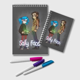 Блокнот с принтом Sally Face (10) в городе Новоалтайск, 100% бумага | 48 листов, плотность листов — 60 г/м2, плотность картонной обложки — 250 г/м2. Листы скреплены удобной пружинной спиралью. Цвет линий — светло-серый
 | face | fisher | larry johnson | mask | sally | sally face | sally fisher | демоны | духи | маска | призраки | салли | салли фейс | салли фишер | фейс