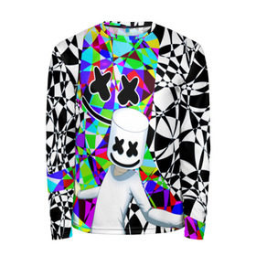Мужской лонгслив 3D с принтом Marshmello в городе Новоалтайск, 100% полиэстер | длинные рукава, круглый вырез горловины, полуприлегающий силуэт | alone | beautiful now | disc | dj | jockey | marshmallow | американский | диджей | дискотека | маршмэллоу | продюсер