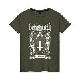 Женская футболка хлопок с принтом Behemoth в городе Новоалтайск, 100% хлопок | прямой крой, круглый вырез горловины, длина до линии бедер, слегка спущенное плечо | behemoth | black metal | death metal | inferno | nergal | orion | seth | блэк метал | группы | дэт метал | метал | музыка | рок
