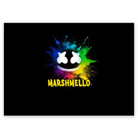 Поздравительная открытка с принтом Marshmello в городе Новоалтайск, 100% бумага | плотность бумаги 280 г/м2, матовая, на обратной стороне линовка и место для марки
 | alone | beautiful now | disc | dj | jockey | marshmallow | американский | диджей | дискотека | маршмэллоу | продюсер