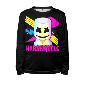Детский лонгслив 3D с принтом Marshmello в городе Новоалтайск, 100% полиэстер | длинные рукава, круглый вырез горловины, полуприлегающий силуэт
 | alone | beautiful now | disc | dj | jockey | marshmallow | американский | диджей | дискотека | маршмэллоу | продюсер