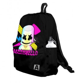 Рюкзак 3D с принтом Marshmello в городе Новоалтайск, 100% полиэстер | лямки с регулируемой длиной, сверху петелька, чтобы рюкзак можно было повесить на вешалку. Основное отделение закрывается на молнию, как и внешний карман. Внутри два дополнительных кармана, один из которых закрывается на молнию. По бокам два дополнительных кармашка | alone | beautiful now | disc | dj | jockey | marshmallow | американский | диджей | дискотека | маршмэллоу | продюсер