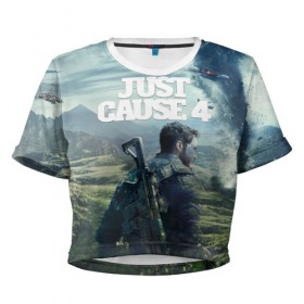 Женская футболка 3D укороченная с принтом Just Cause 4 в городе Новоалтайск, 100% полиэстер | круглая горловина, длина футболки до линии талии, рукава с отворотами | Тематика изображения на принте: 2019 | fight | jc4 | just cause | mix fight | shot | автомат | агент | битва | боевик | бой | взрыв | выстрел | джаст каус | драка | игра | игровая | компьютерная | миссия | оружие | симулятор | спецназ | турнир | экшен