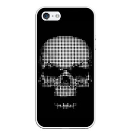 Чехол для iPhone 5/5S матовый с принтом Череп в городе Новоалтайск, Силикон | Область печати: задняя сторона чехла, без боковых панелей | background | black | day of the dead | death | drawing | graphics | h | halloween | points | raster | skeleton | skull | symbol | teeth | взгляд | графика | день мертвых | зубы | мексика | праздник | растр | рисунок | символ | скелет | точки | фо