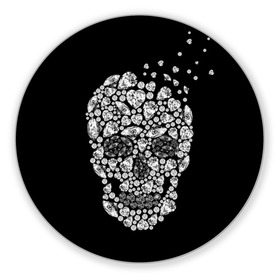 Коврик для мышки круглый с принтом Diamond skull в городе Новоалтайск, резина и полиэстер | круглая форма, изображение наносится на всю лицевую часть | background | black | death | diamond skull | drawing | graphics | hal | hearts | precious stones | symbol | wealth | богатство | бриллиантовый | графика | день мертвых | драгоценные | камни | мексика | праздник | рисунок | сердца | символ | фон |